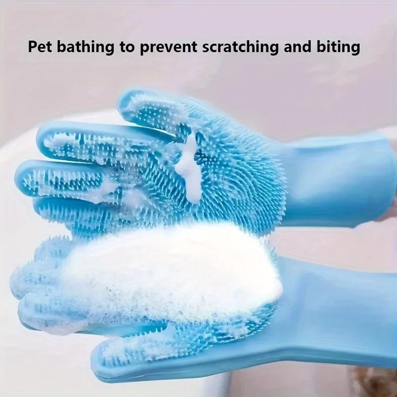 Pet Grooming Cleaning Gloves for  Dog and  Cat Bathing