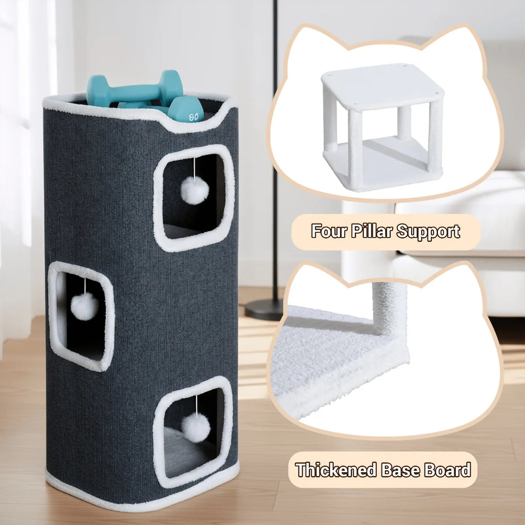 RAYBEE Multi-Level Foldable Cat Tree Tower