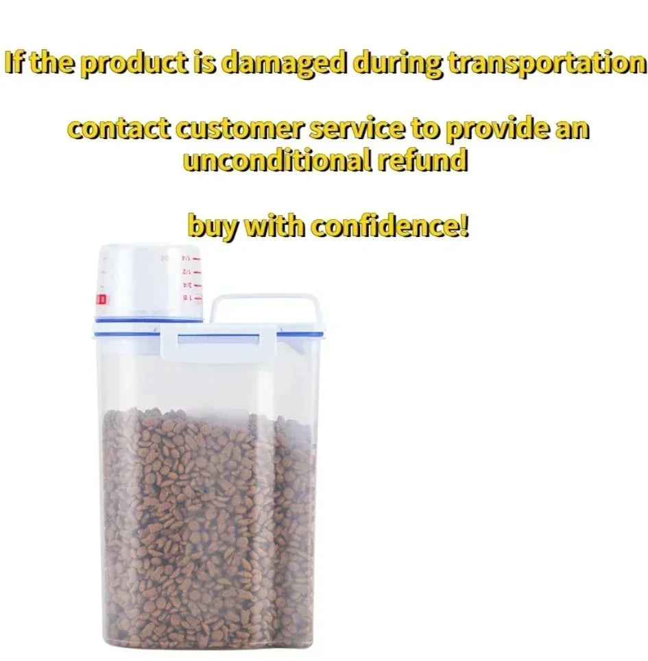 1.5kg/2kg Dog Cat Food Pail Plastic Storage Tank