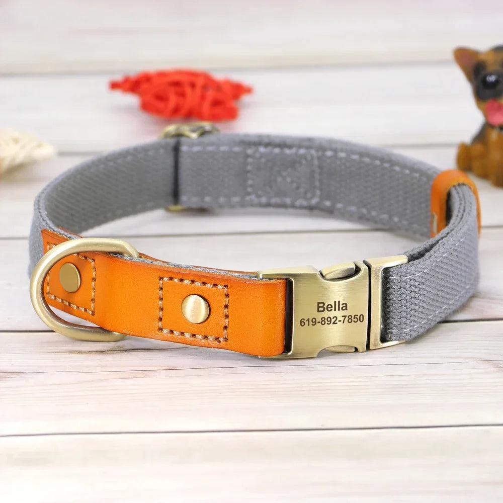 Personalized Nylon Custom Puppy Dog Collar Leash Set