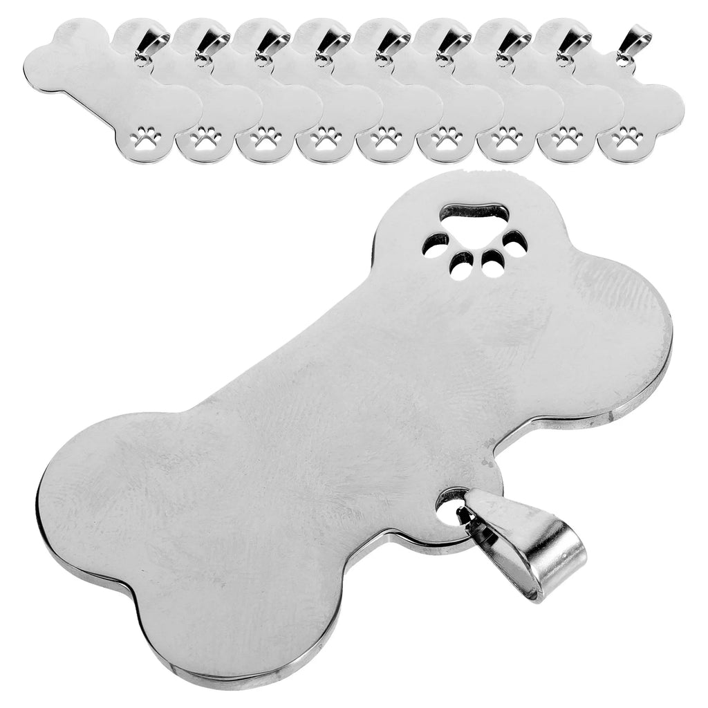 10 Pcs Stainless Steel Dog Tags  Blank Dog Name Tags