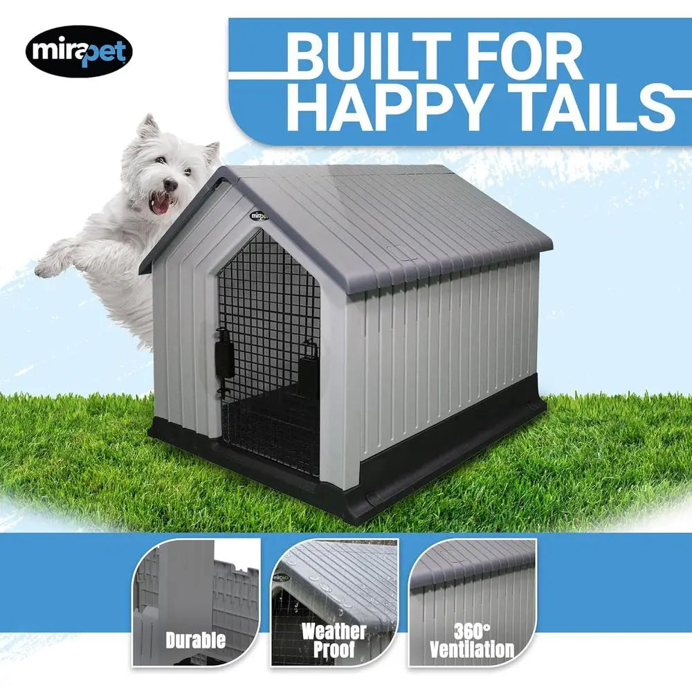 Sturdy Waterproof Plastic Dog House for Small Dogs -