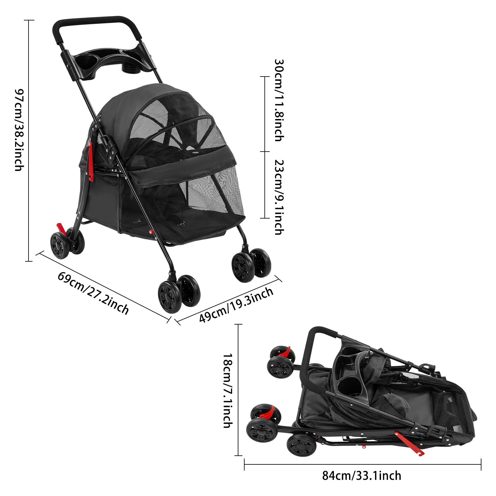Lightweight, Foldable Pet Stroller