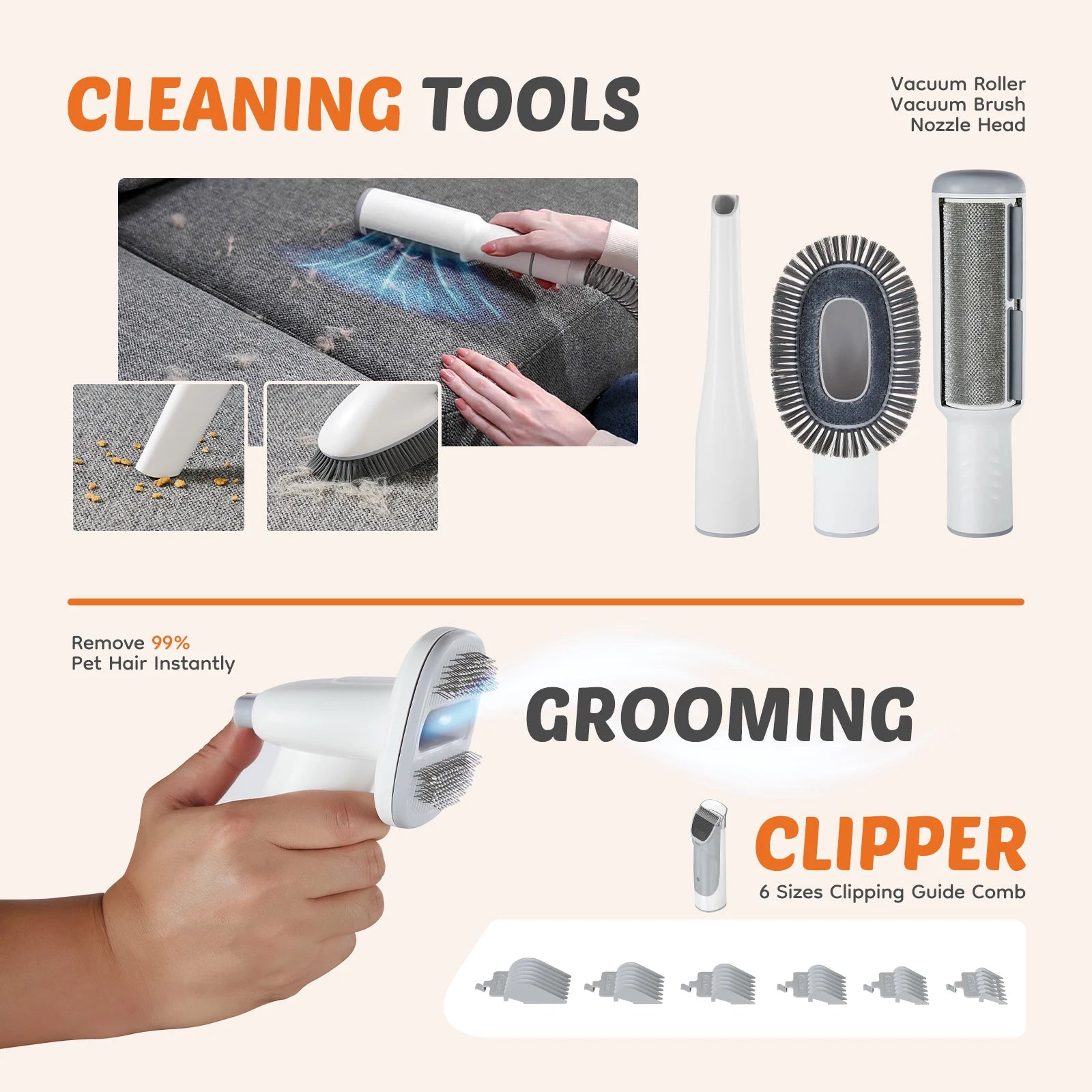 JHK 2.5L Professional Pet Grooming Vacuum Kit