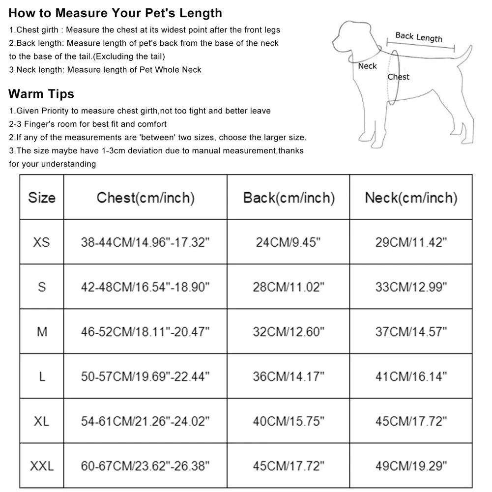 Warm Waterproof Winter Dog Harness Jacket Vest