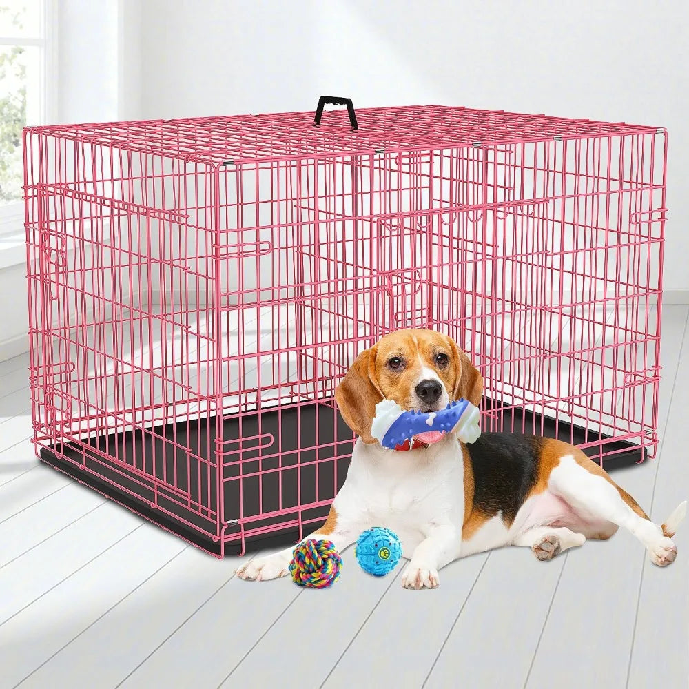 18 Inch Dog Crate, Folding Metal Wire Dog Cage