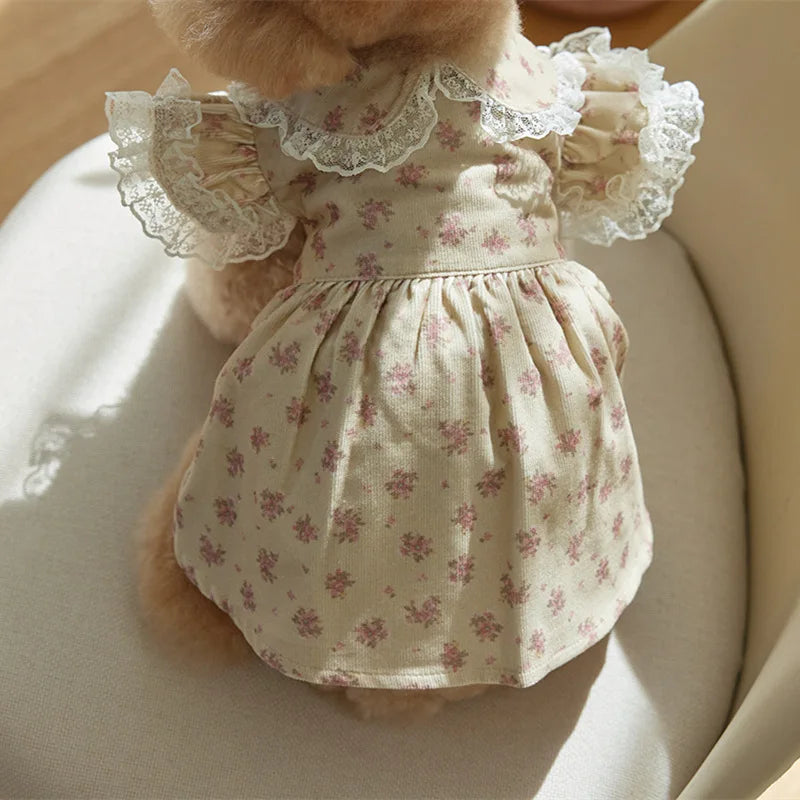 Pet Spring Floral puppy/kitten Printed Dress