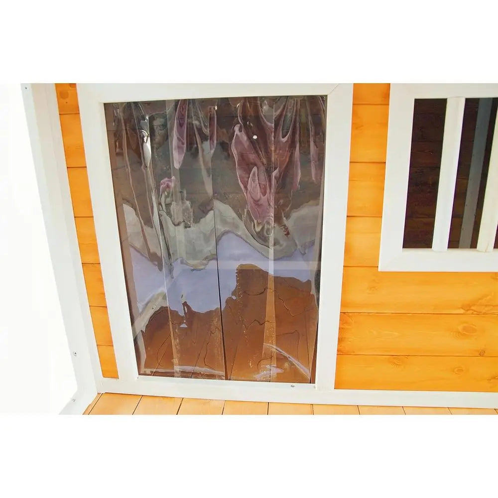 Durable Wooden Dog House with Porch,
