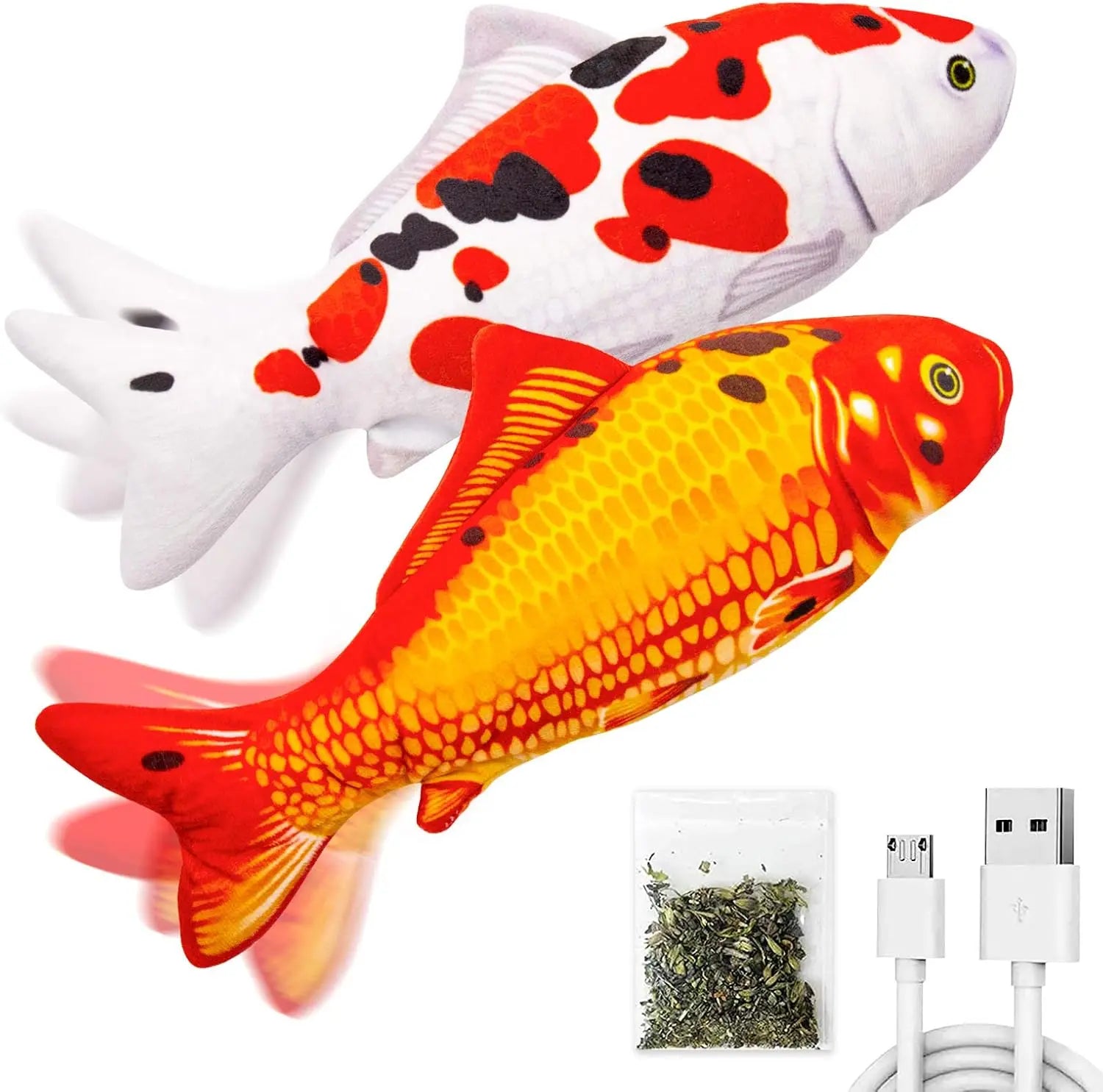 TOOGE 2 Pack 9" Floppy Fish Cat Toys