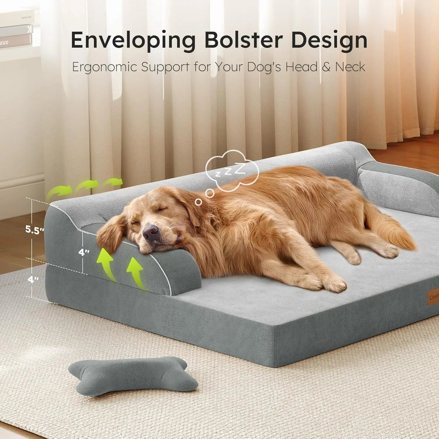 Extra Large Orthopedic Dog Bed with Cooling Memory Foam