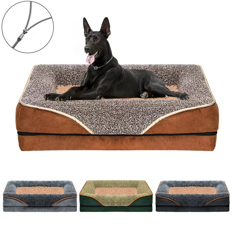 An oversized dog bed, removable  pads and washable
