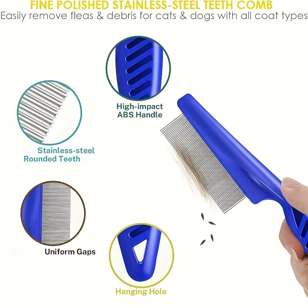Pack of 4  Stainless Steel Dog Cat Grooming Combs
