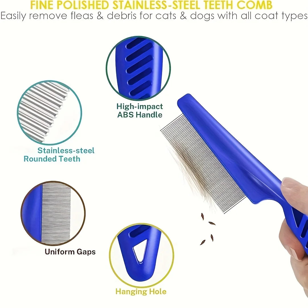 Pack of 4  Stainless Steel Dog Cat Grooming Combs