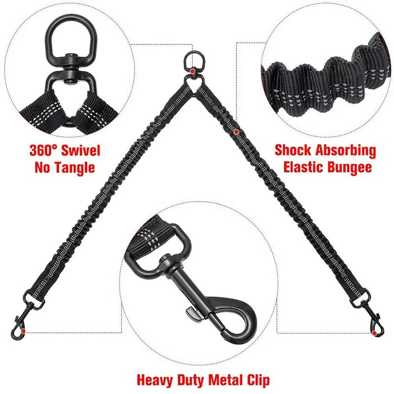 No Tangle Pet Dog Double Leashes