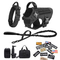 Military Large Dog Harness/Collar with Leash Bags and Training Vest