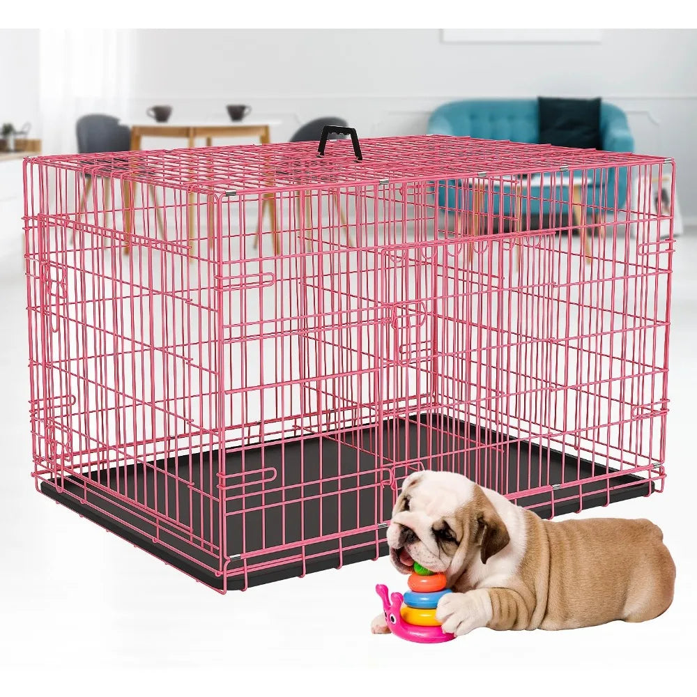 18 Inch Dog Crate, Folding Metal Wire Dog Cage