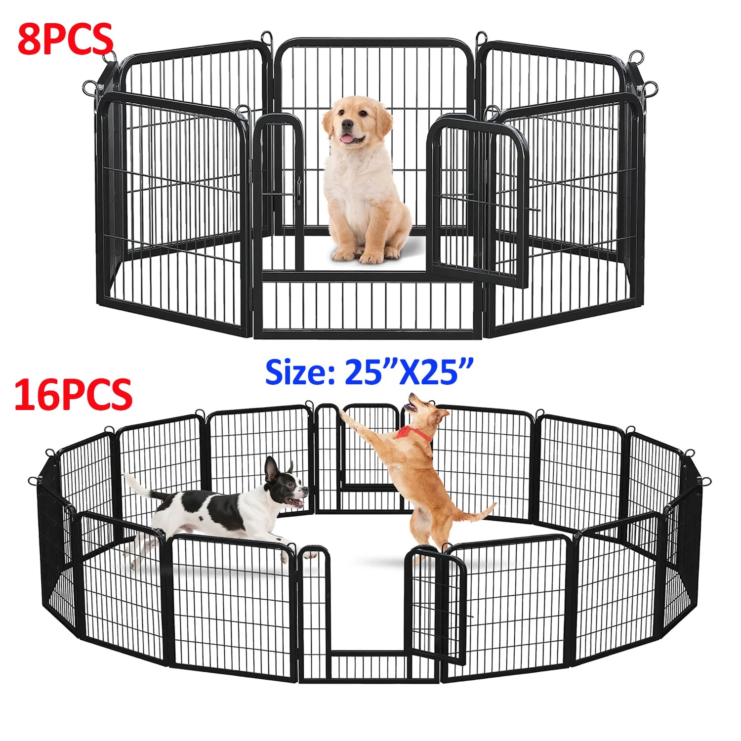 Dog Playpen with Door, Metal Pet Fence, Heavy Duty
