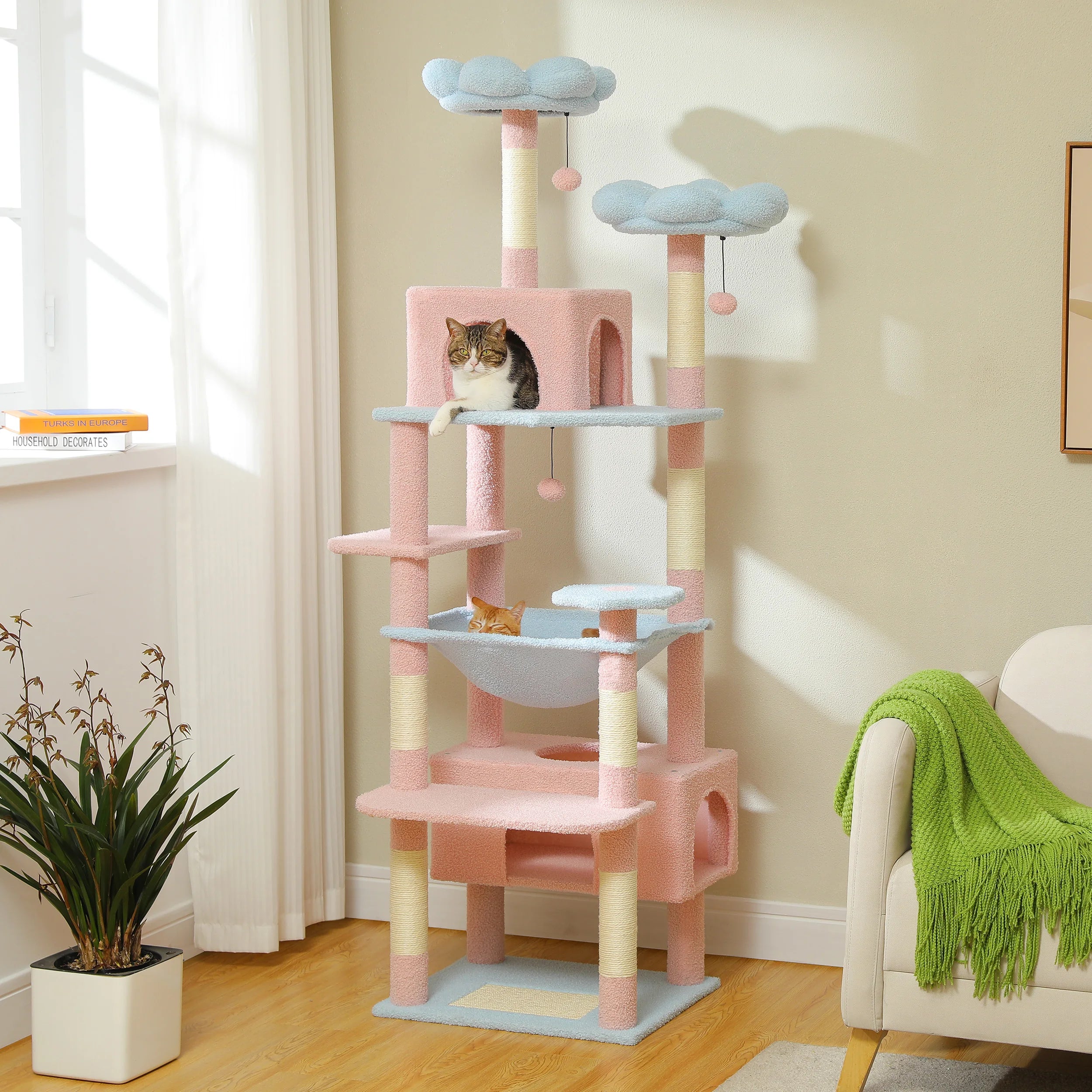 184cm Large Cat Tree Tower for Indoor Cats