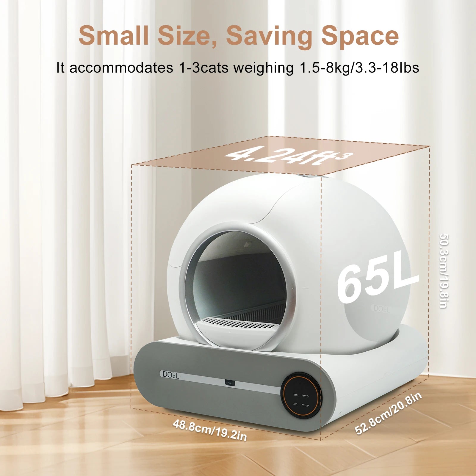 DOEL Self Cleaning Automatic Cat Litter Box 65L