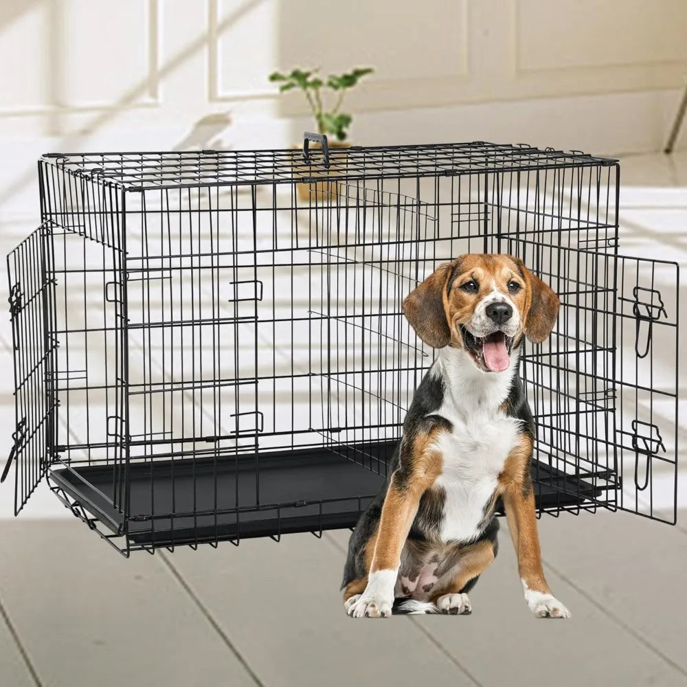 18 Inch Dog Crate, Folding Metal Wire Dog Cage