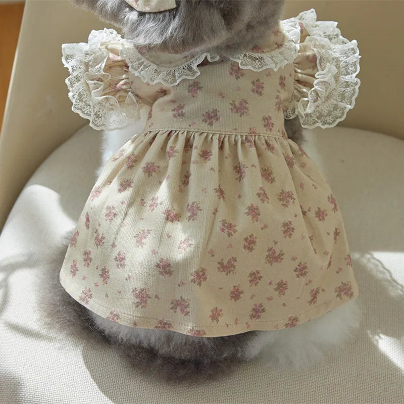 Pet Spring Floral puppy/kitten Printed Dress