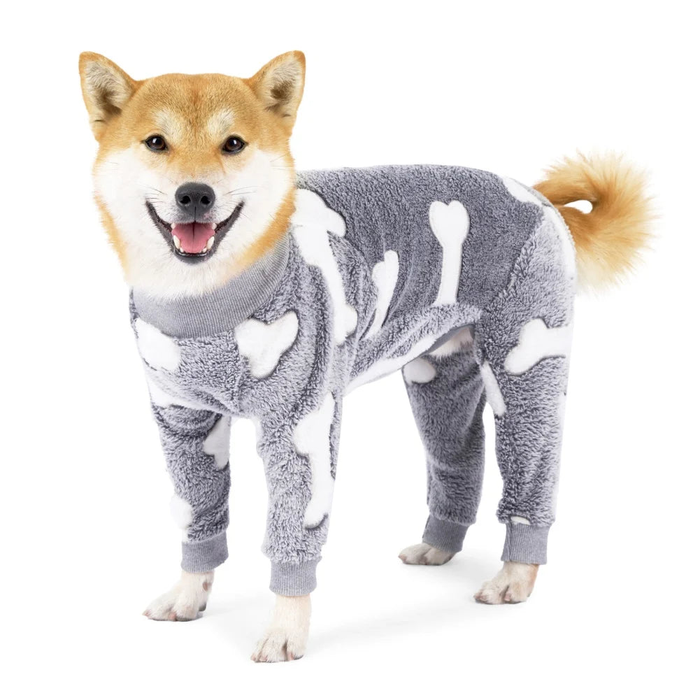 Winter Pet Dog Fleece Pajama Jumpsuit