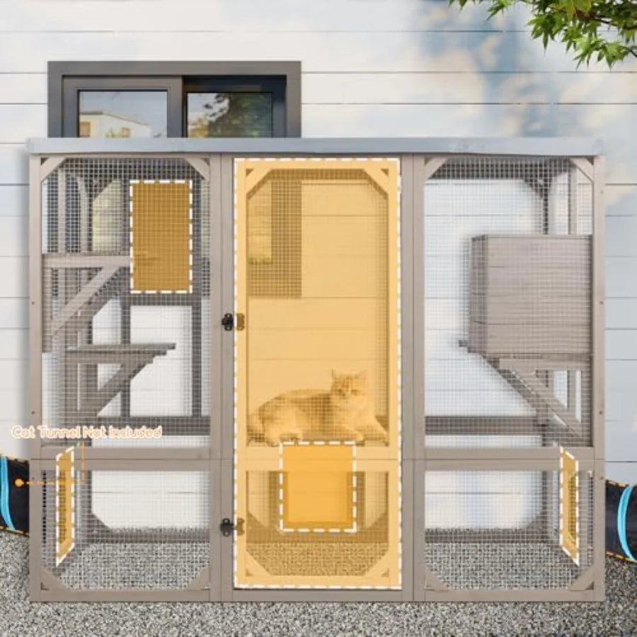 Outdoor Cat Enclosure, Wooden Cat Catio