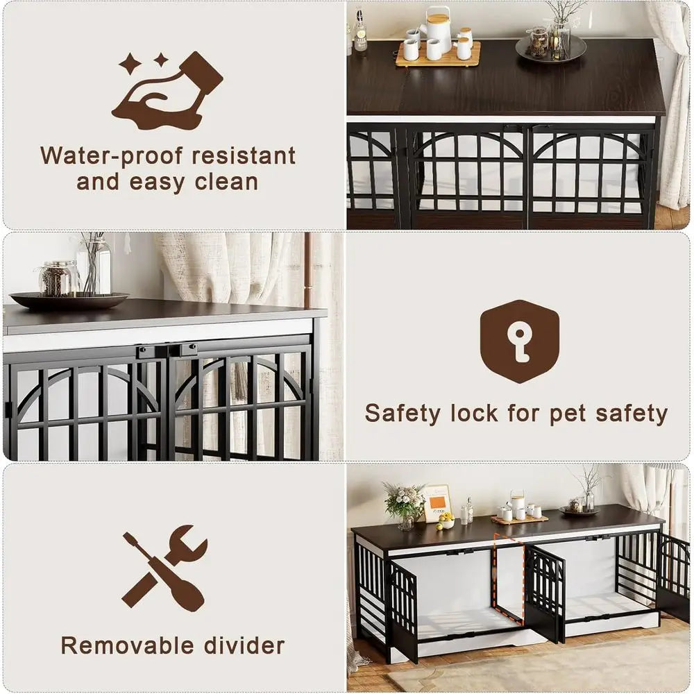 86 Double-Deck Dog Crate for Dual Dogs