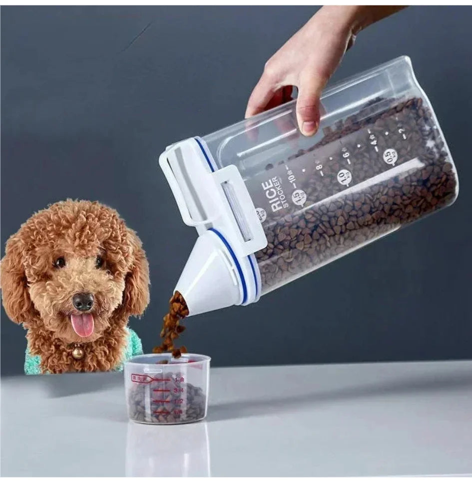 1.5kg/2kg Dog Cat Food Pail Plastic Storage Tank
