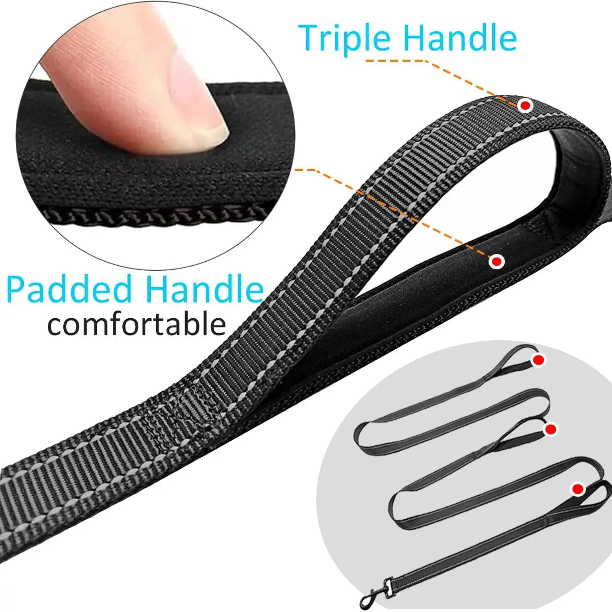 10FT Triple Handle Dog Leash