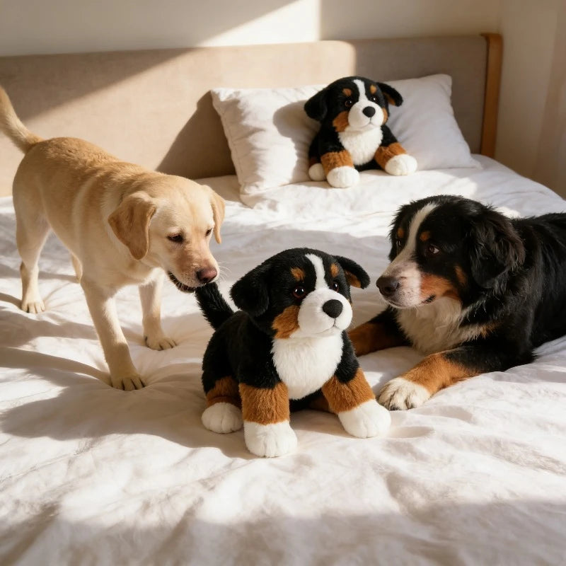 Realistic Bernese Mountain Dog Plush Toy