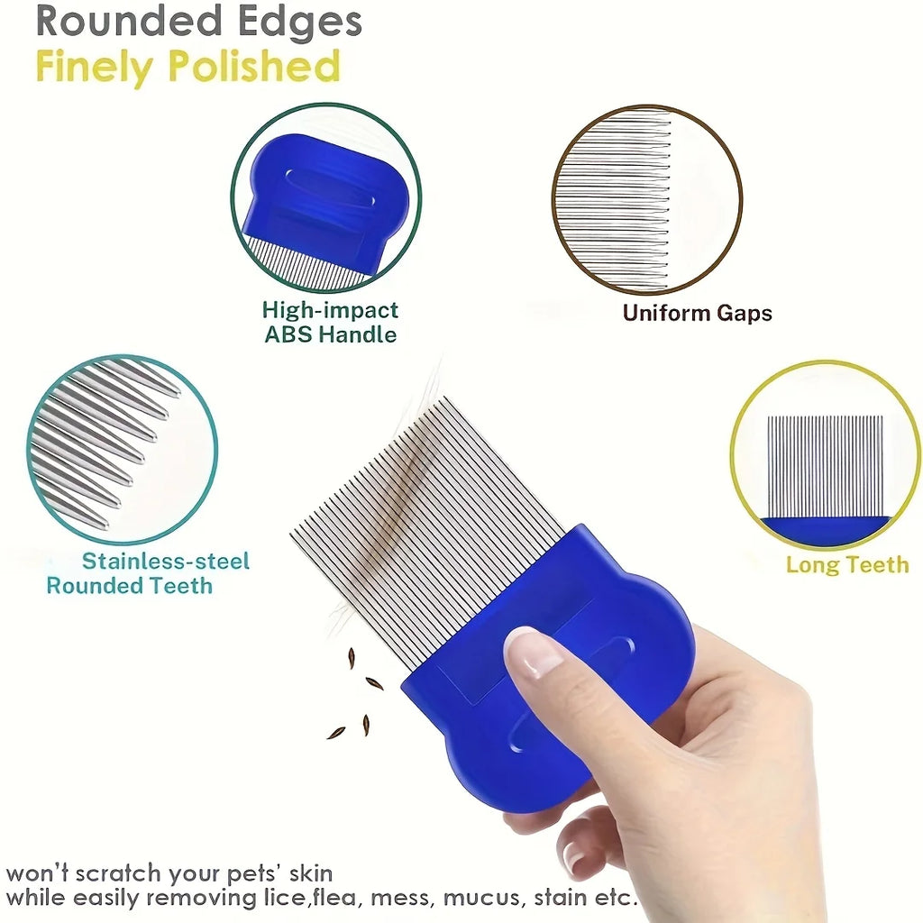 Pack of 4  Stainless Steel Dog Cat Grooming Combs