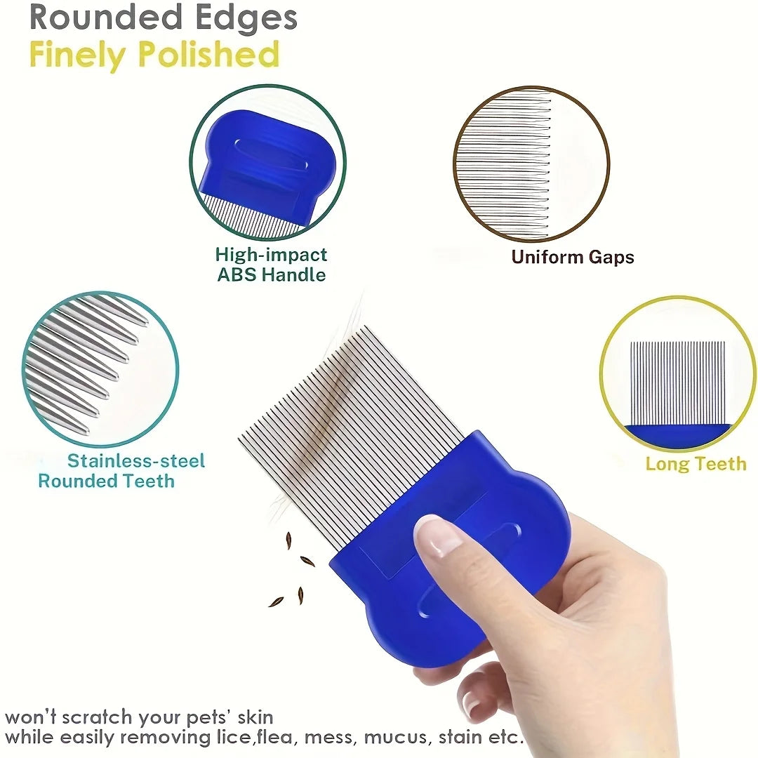 Pack of 4  Stainless Steel Dog Cat Grooming Combs