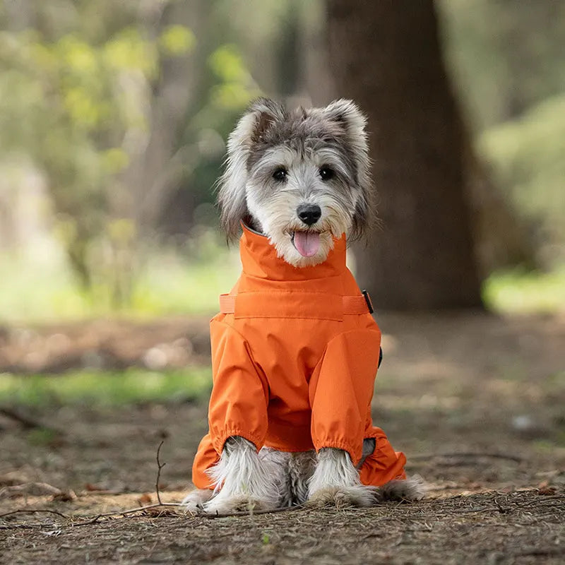Dog Raincoat With Harness, Waterproof Jacket, Adjustable and Reflective