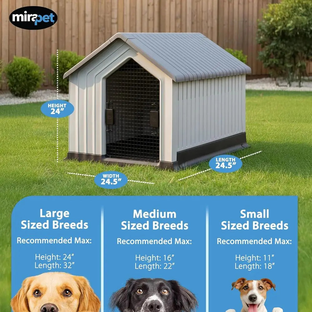 Sturdy Waterproof Plastic Dog House for Small Dogs -