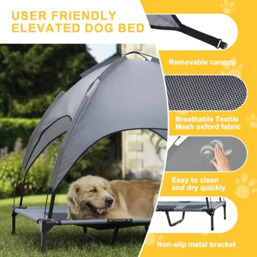 Elevated Dog Bed with Canopy