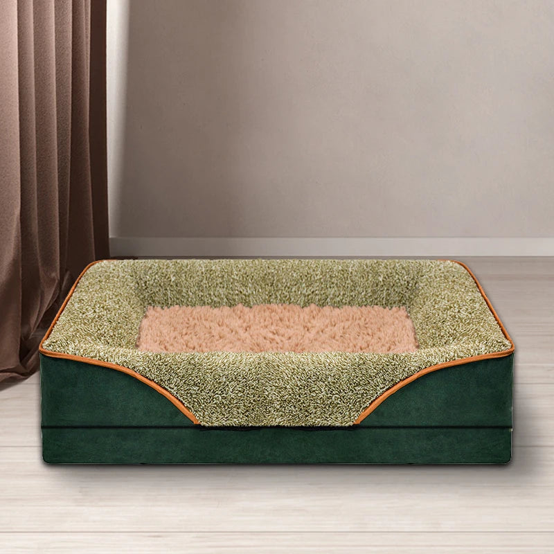 An oversized dog bed, removable  pads and washable