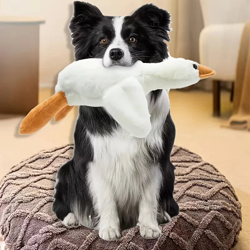 White Realistic  Duck Dog Toy