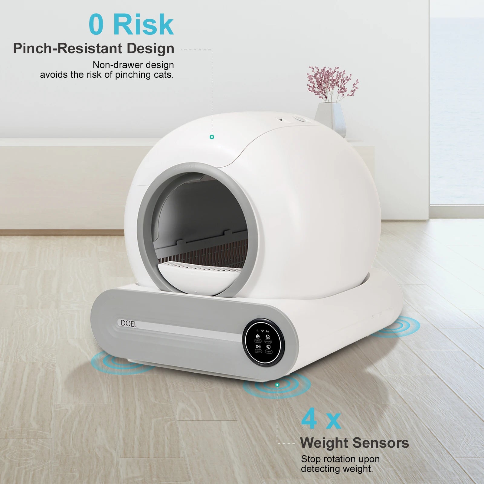 DOEL Self Cleaning Automatic Cat Litter Box 65L