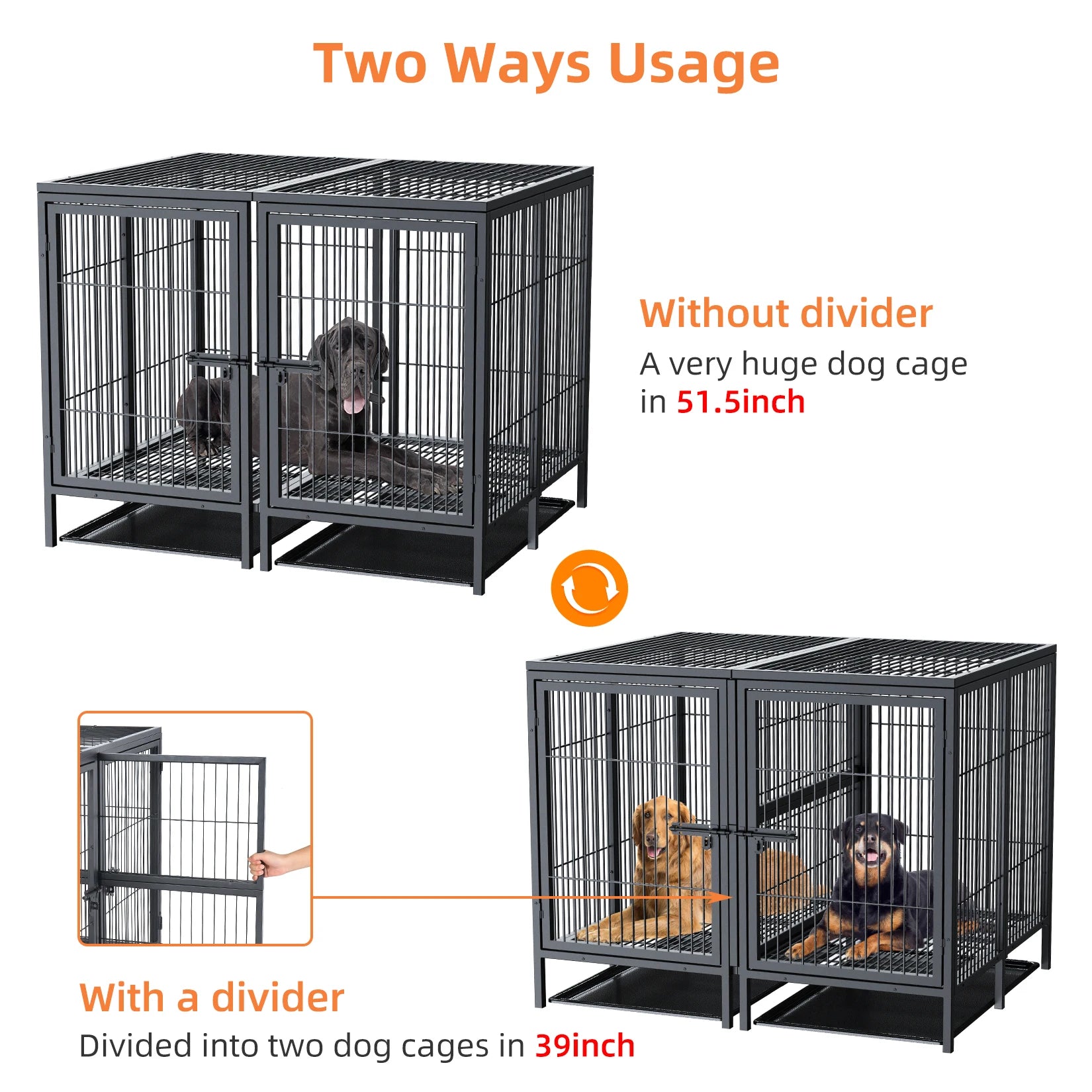 Jumbo Double Large Metal Pet Kennel House Playpen