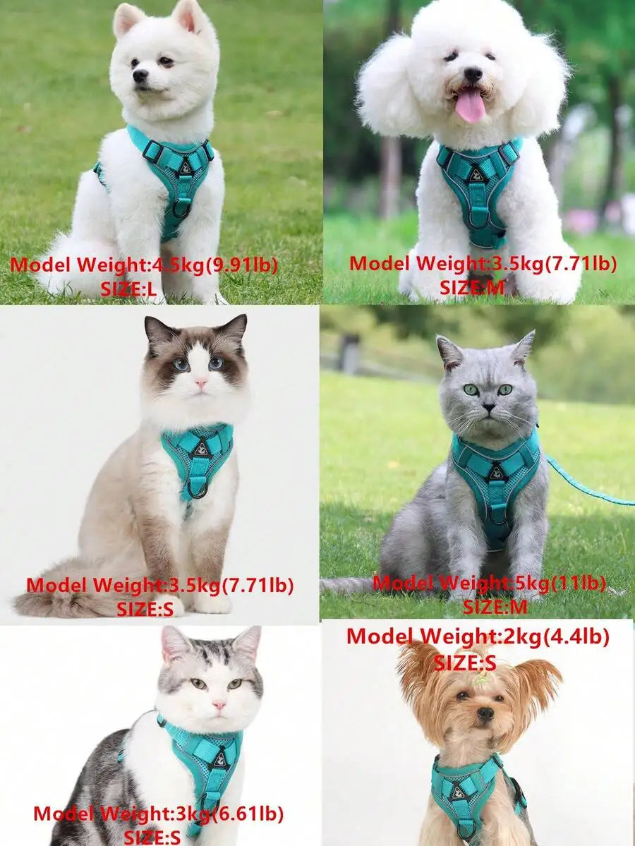 Reflective Pet Harness And Leash Set,