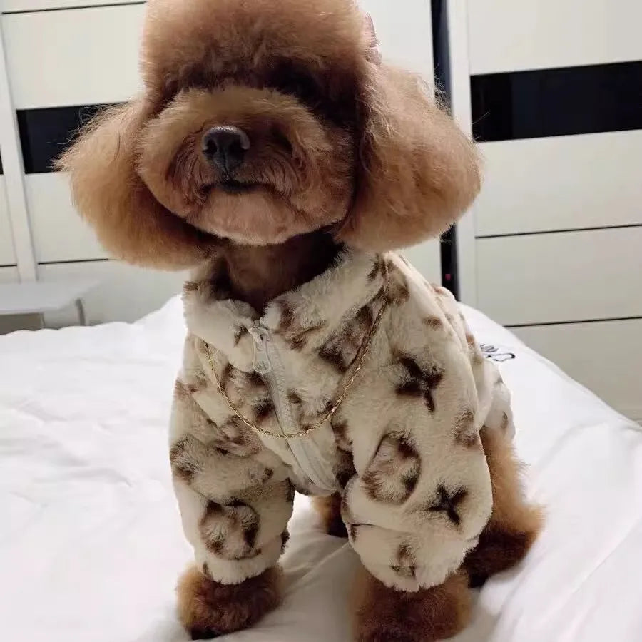 Dog Cat Warm Fur Jacket for Small Medium Pets