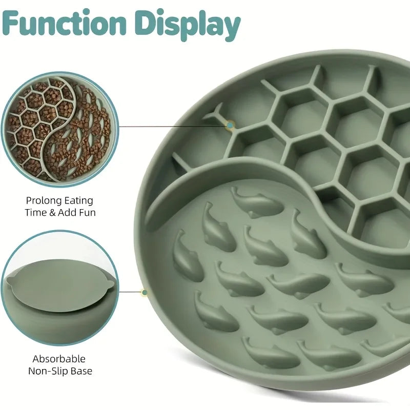 Silicone Slow Food Dog Bowl,