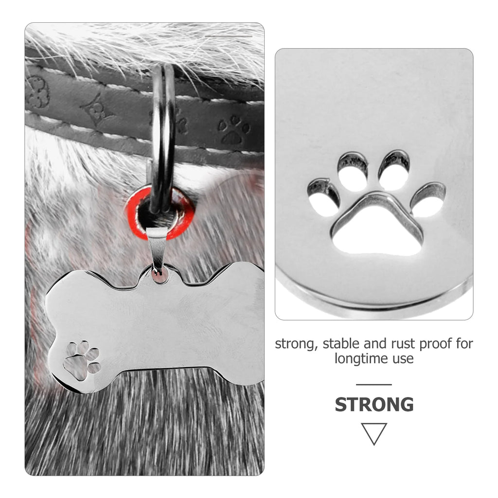 10 Pcs Stainless Steel Dog Tags  Blank Dog Name Tags