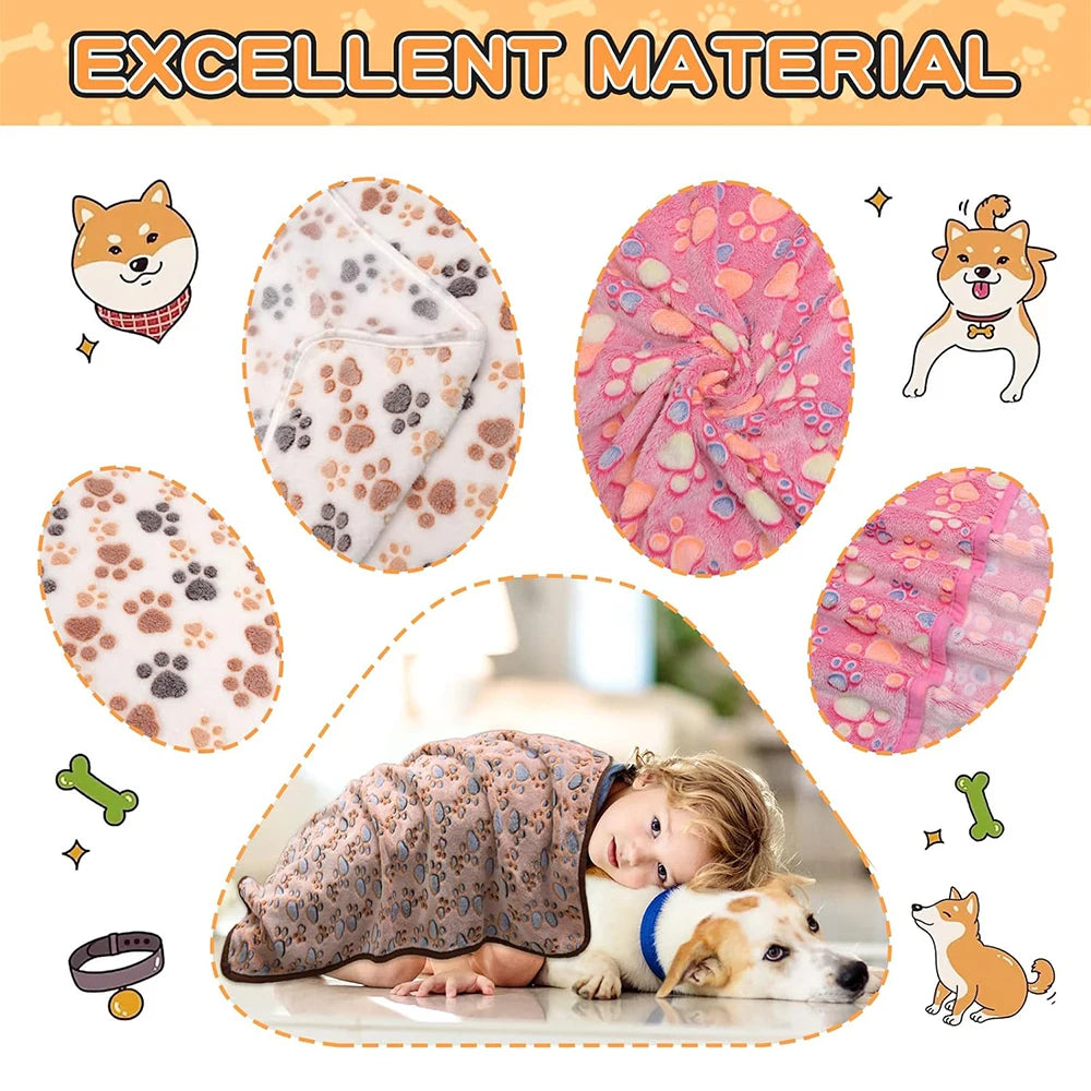 1Pc Super Soft Fluffy Fleece Pet Blanket -