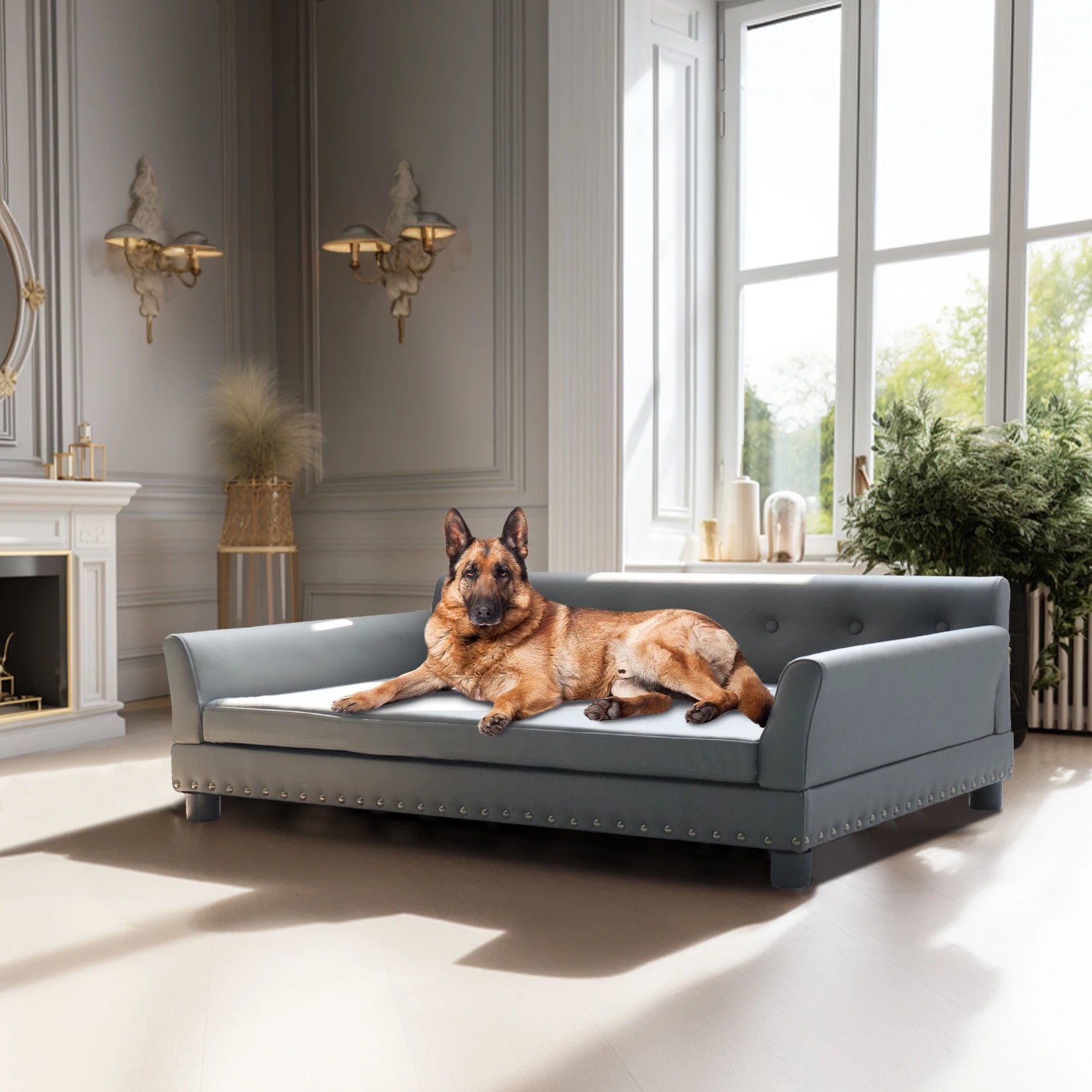 BINGOPAW Rectangle Pet Bed for Medium and Large Dogs