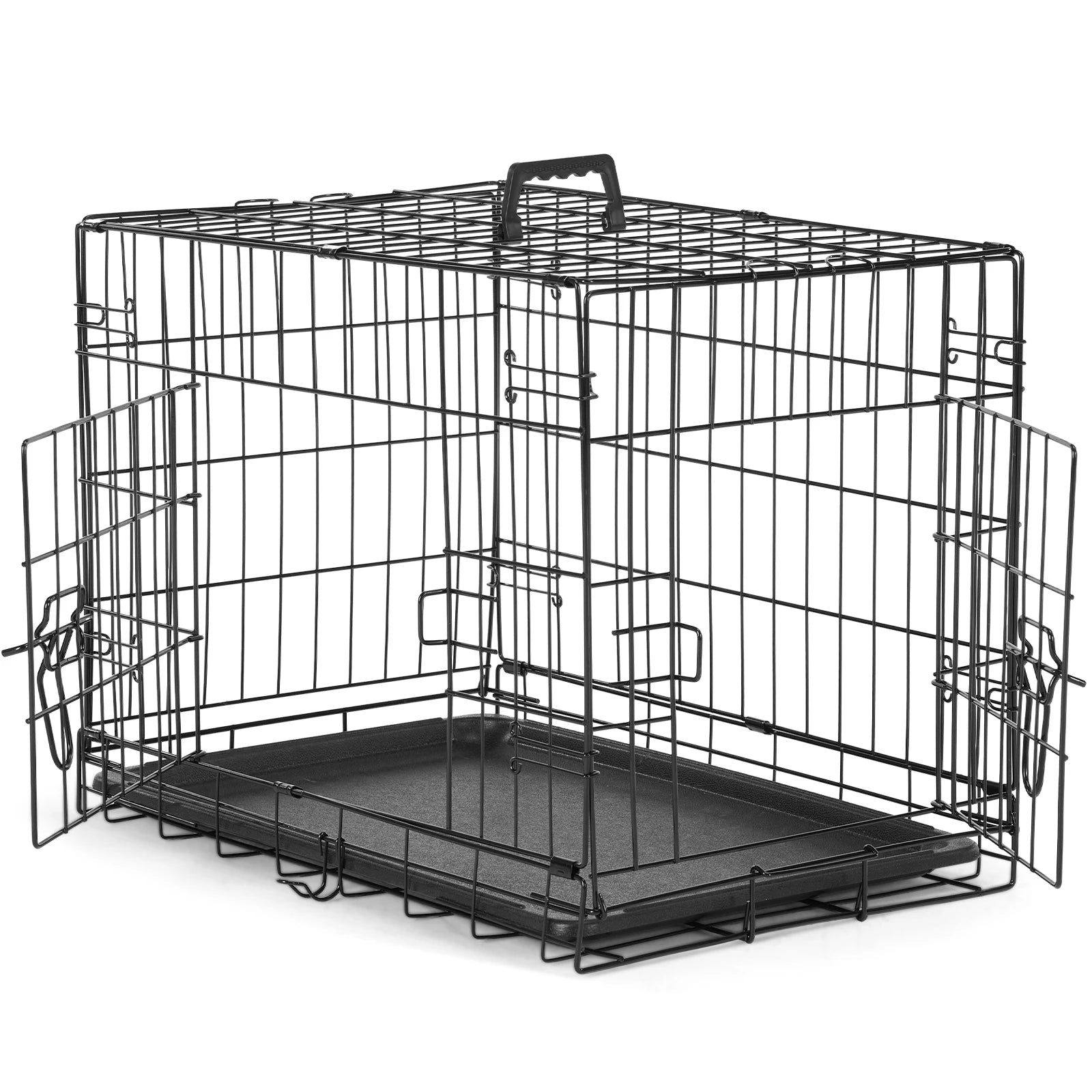 JHK 48 Inch Double Door Folding Metal Wire Dog Cage
