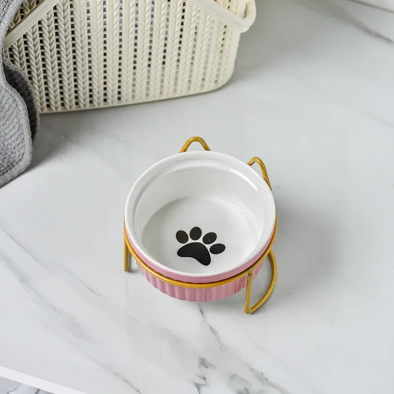 Single Or Double Tilt Bowl Ceramic Bowl for Dog Cat