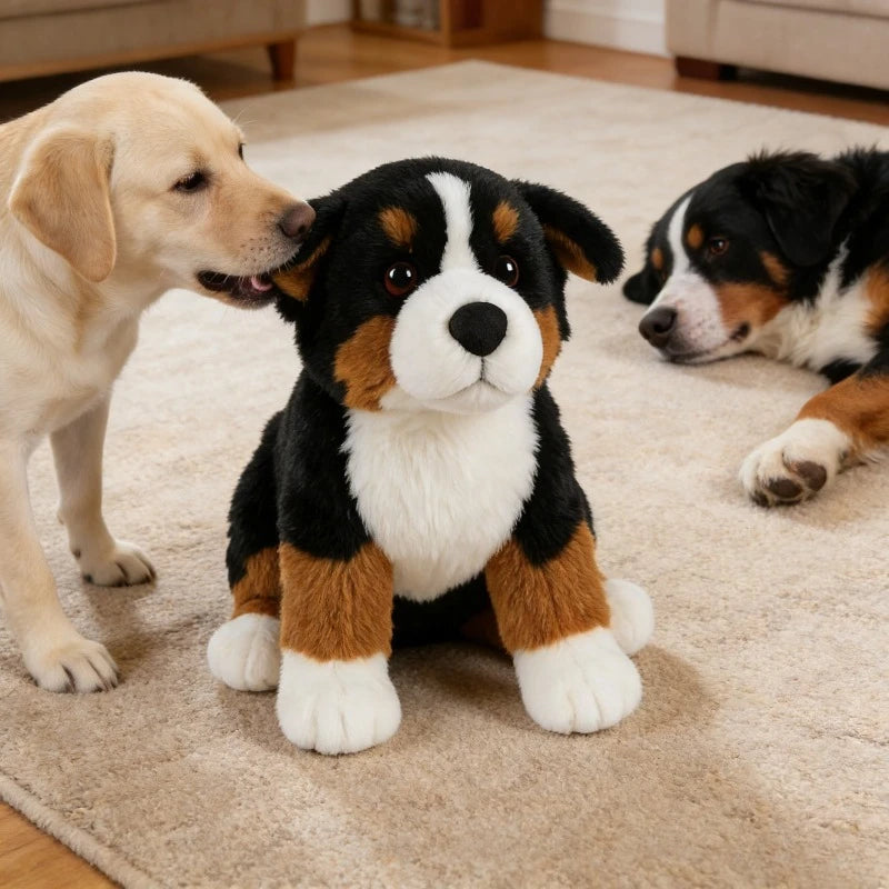 Realistic Bernese Mountain Dog Plush Toy