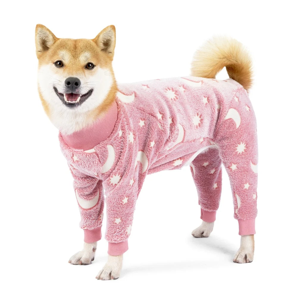 Winter Pet Dog Fleece Pajama Jumpsuit